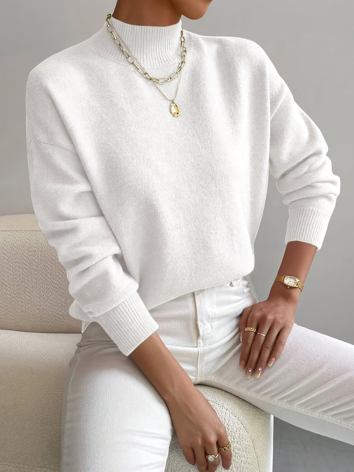 Women's Turtleneck Sweater Elegant - OutfitLondon