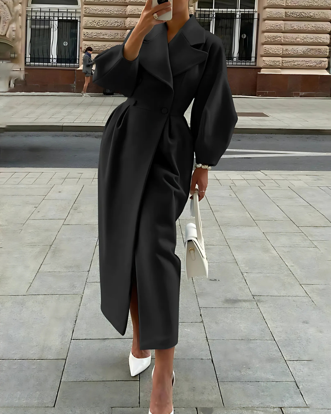 Women's Full-Length Elegant Wool Coat
