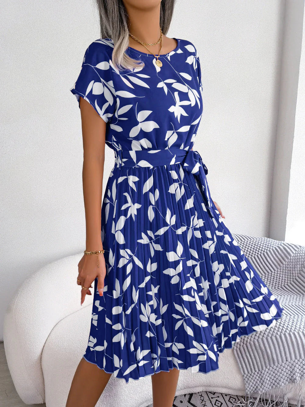 Margot Dress | Women's Blue Printed Midi Dress