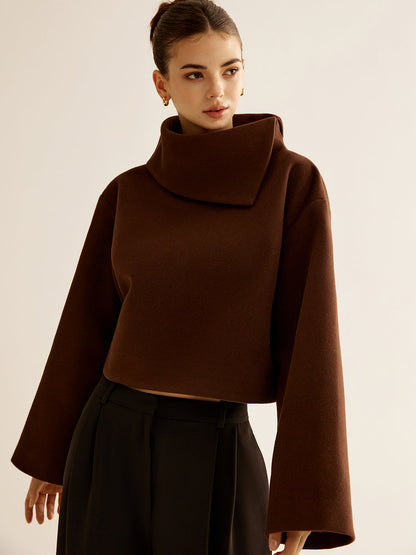 Classic Women's Crew Neck Textured Knit Top - OutfitLondon