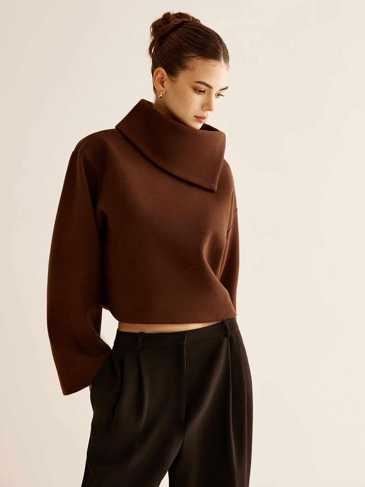 Classic Women's Crew Neck Textured Knit Top