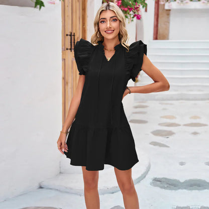 Marigold Dress | Women's Black Playful Mini Dress