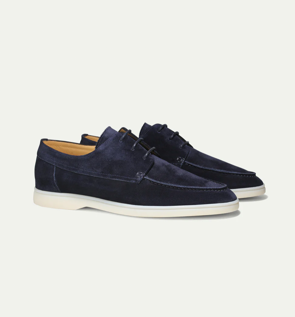 Brown Leather Lace Up Oxford Boat Shoes - OutfitLondon