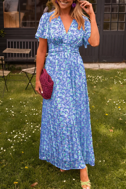 Women's Floral V-Neck Maxi Dress