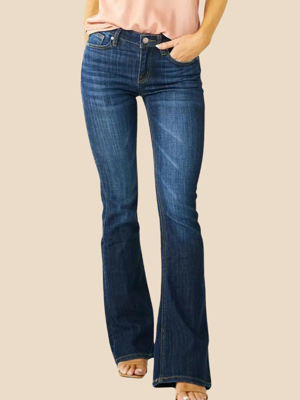 Relaxed Fit High Waisted Navy Blue Women's Jeans - OutfitLondon