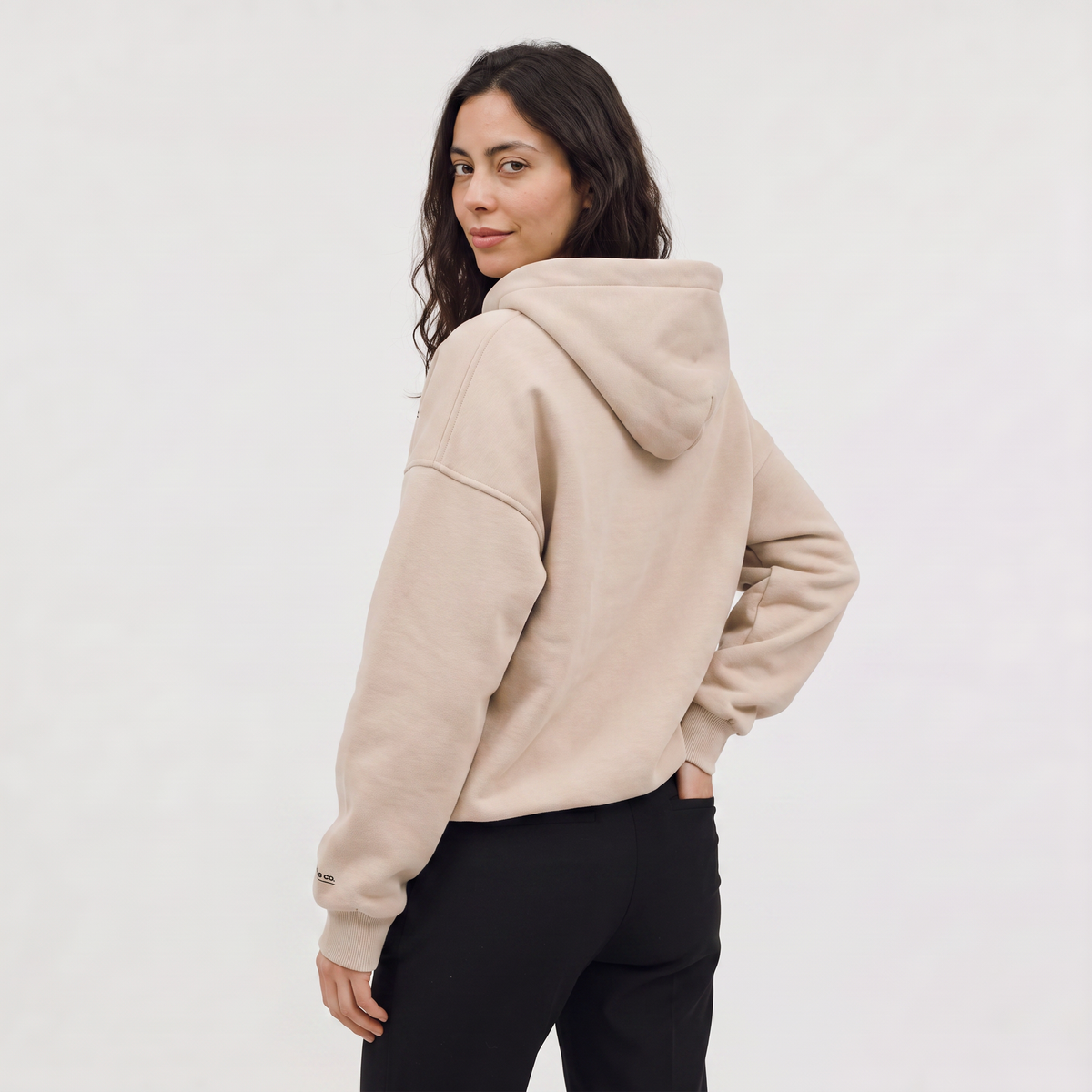 Women's Casual Oversized V-Neck Cotton Hoodie