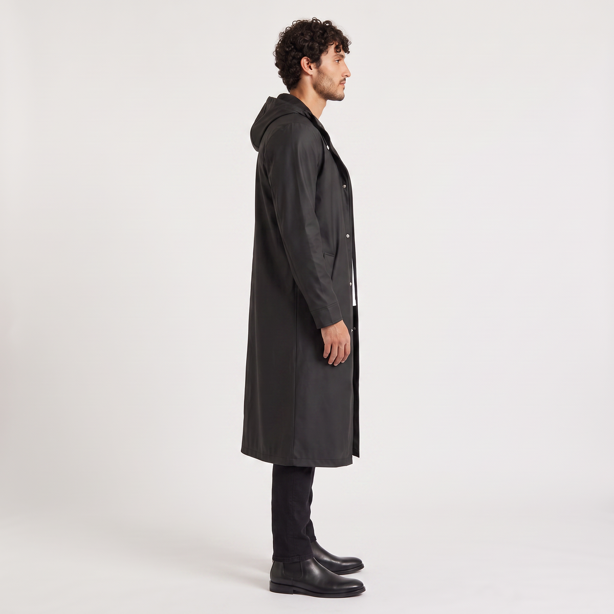 Men's Classic Waterproof Extra Long Hooded Raincoat