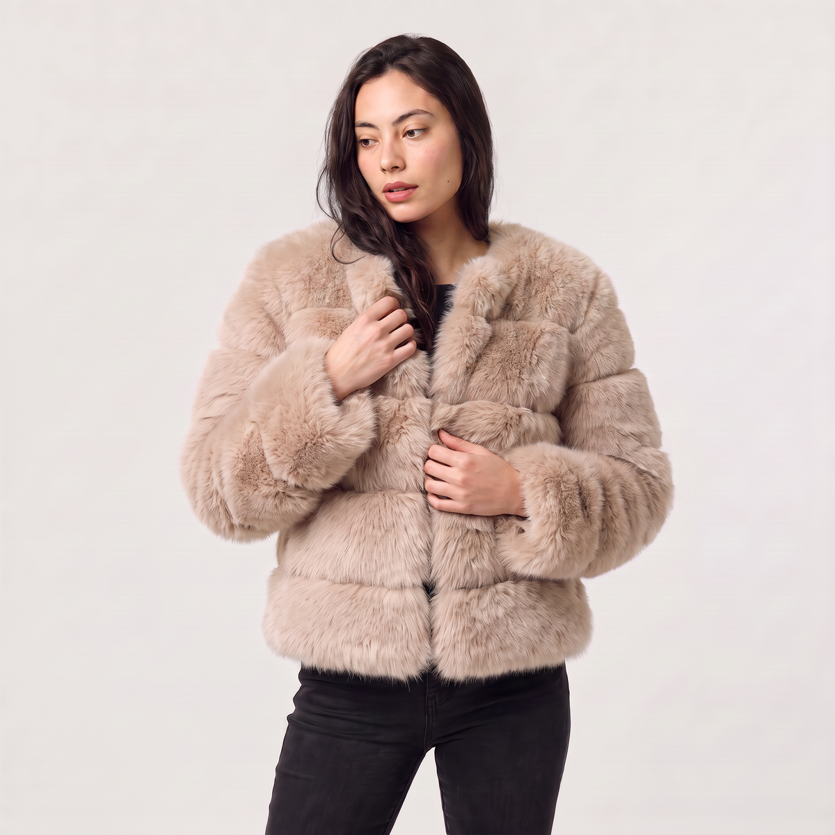 Women's Stylish Faux Fur Fluffy Jacket