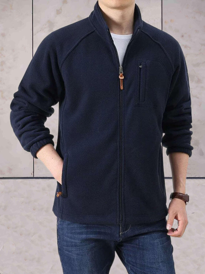 Colorblock Fleece Zip Up Jacket