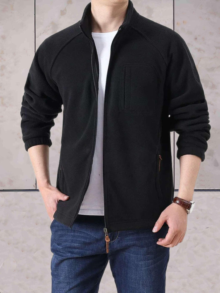 Colorblock Fleece Zip Up Jacket - OutfitLondon