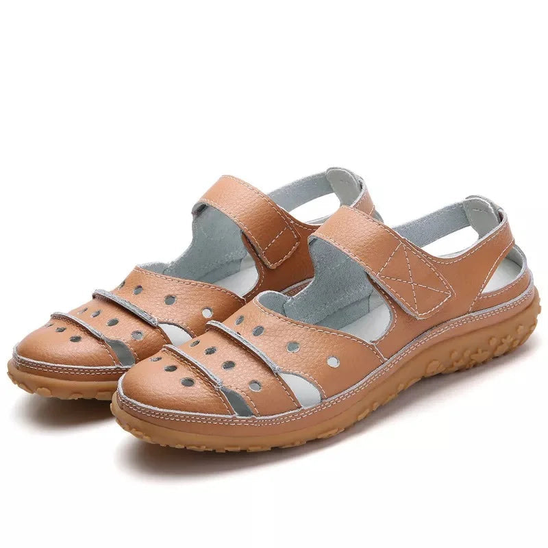 Marlowe Sandals | Cushioned Insole Adjustable Velcro Leather Sandals