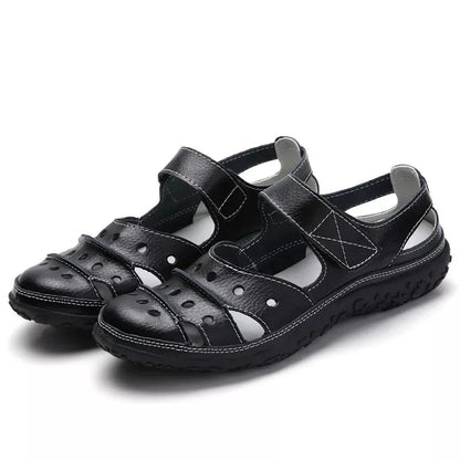 Marlowe Sandals | Cushioned Insole Adjustable Velcro Leather Sandals