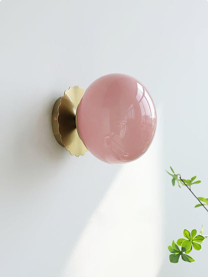 Classic Round Glass Brass Sconce Light Fixture