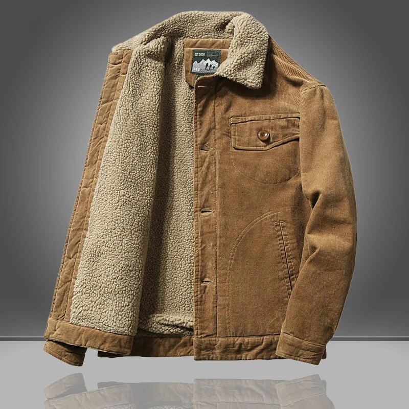 Warm Mens Coat with Fleece Inner Lining