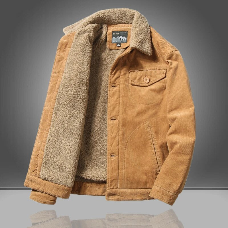 Warm Mens Coat with Fleece Inner Lining