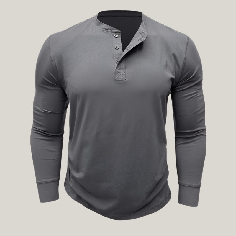Classic Mens Long Sleeve Shirt with Button Front - OutfitLondon