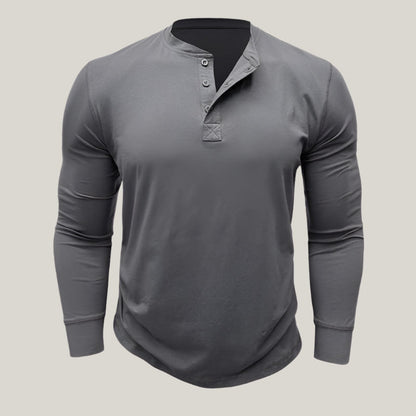 Classic Mens Long Sleeve Shirt with Button Front - OutfitLondon