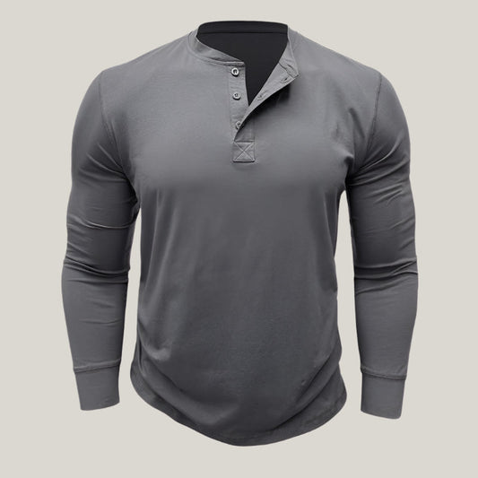 Classic Mens Long Sleeve Shirt with Button Front - OutfitLondon