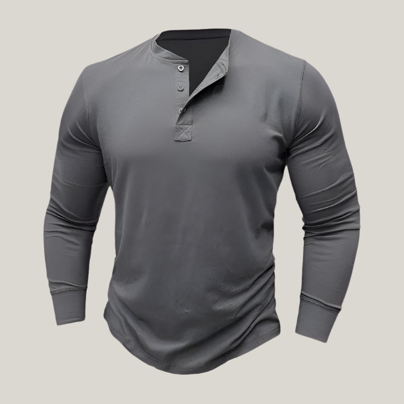 Classic Mens Long Sleeve Shirt with Button Front