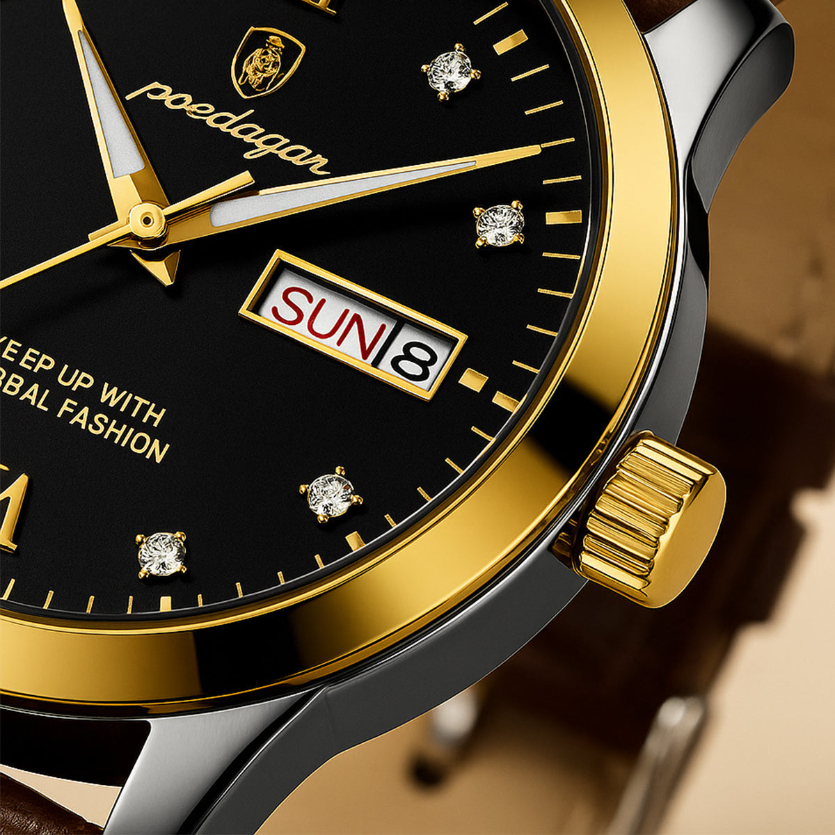 Elegant Classic Mens Watch - Genuine Leather Band