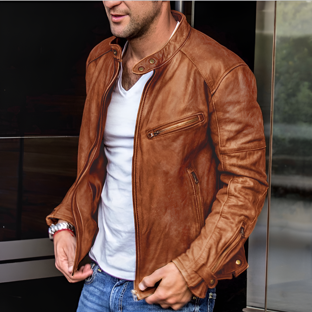 Max - Stylish Water Resistant Men's Leather Coat