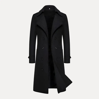 Men's Wool Double-Breasted Trench Coat