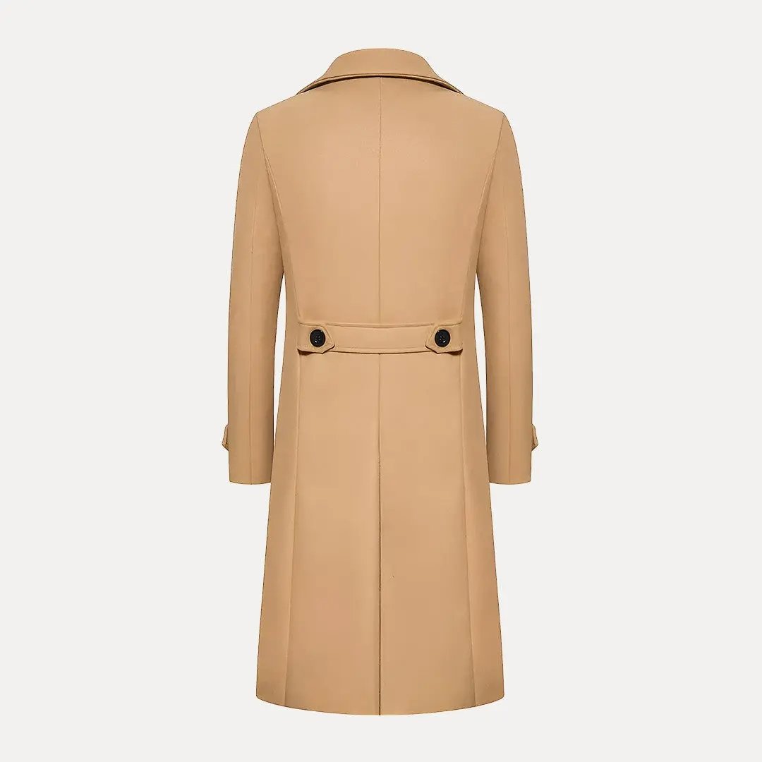 Men's Wool Double-Breasted Trench Coat