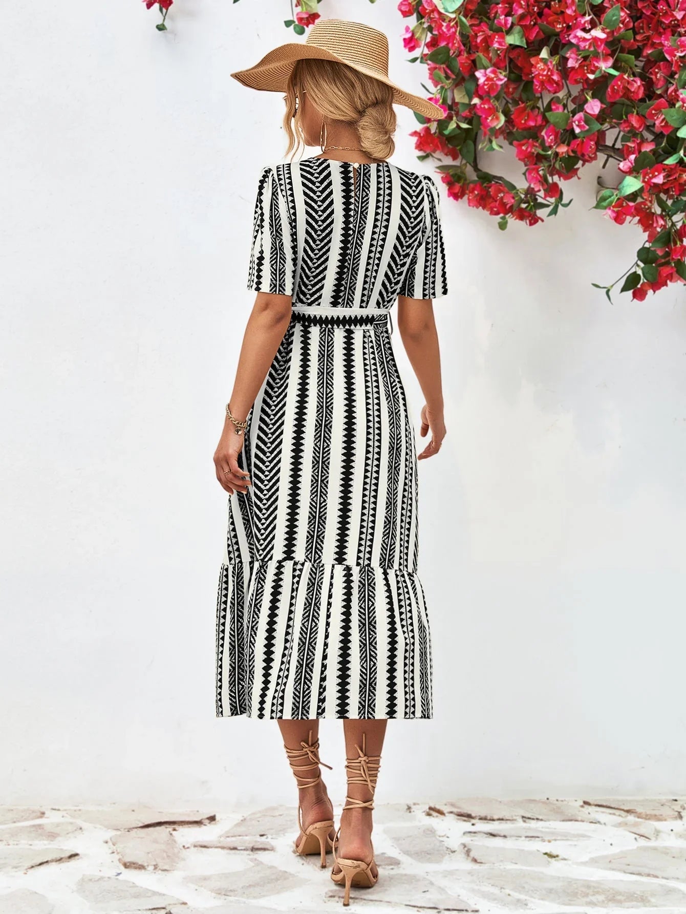 Meera Dress | Chic Striped Midi Dress