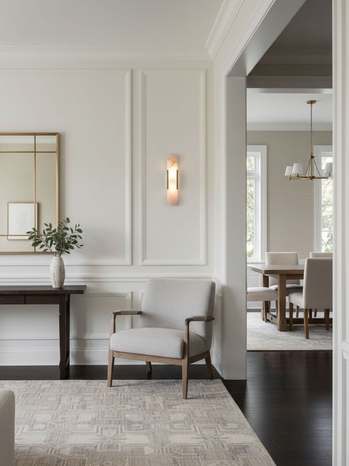Elegant White Marble LED Wall Light 2 Pack