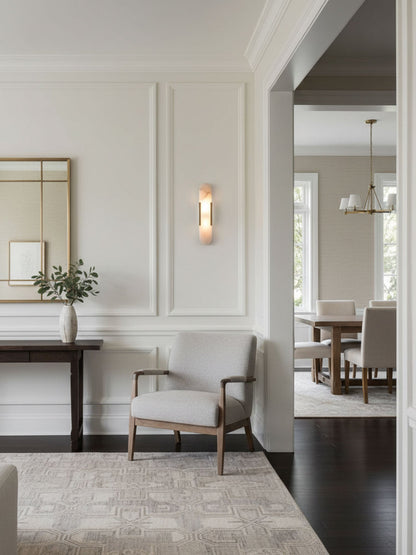 Elegant White Marble LED Wall Light 2 Pack