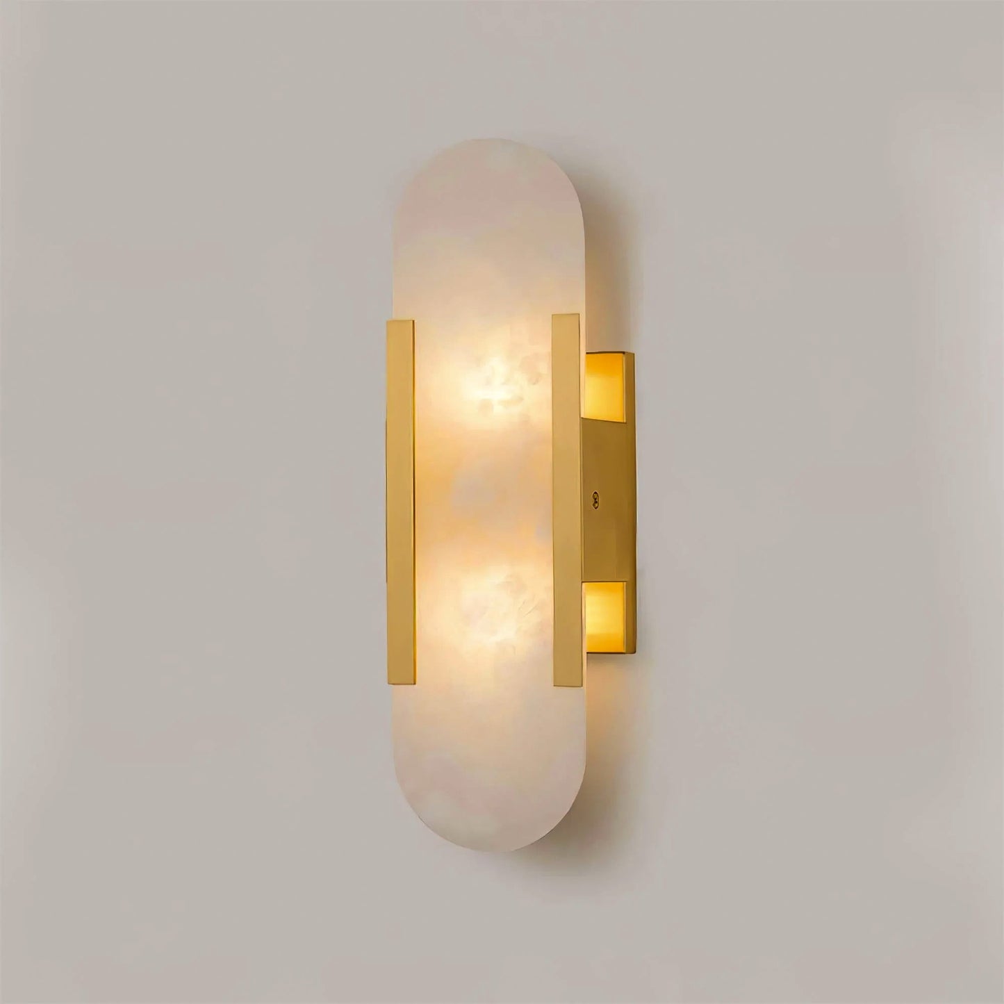 Elegant White Marble LED Wall Light 2 Pack