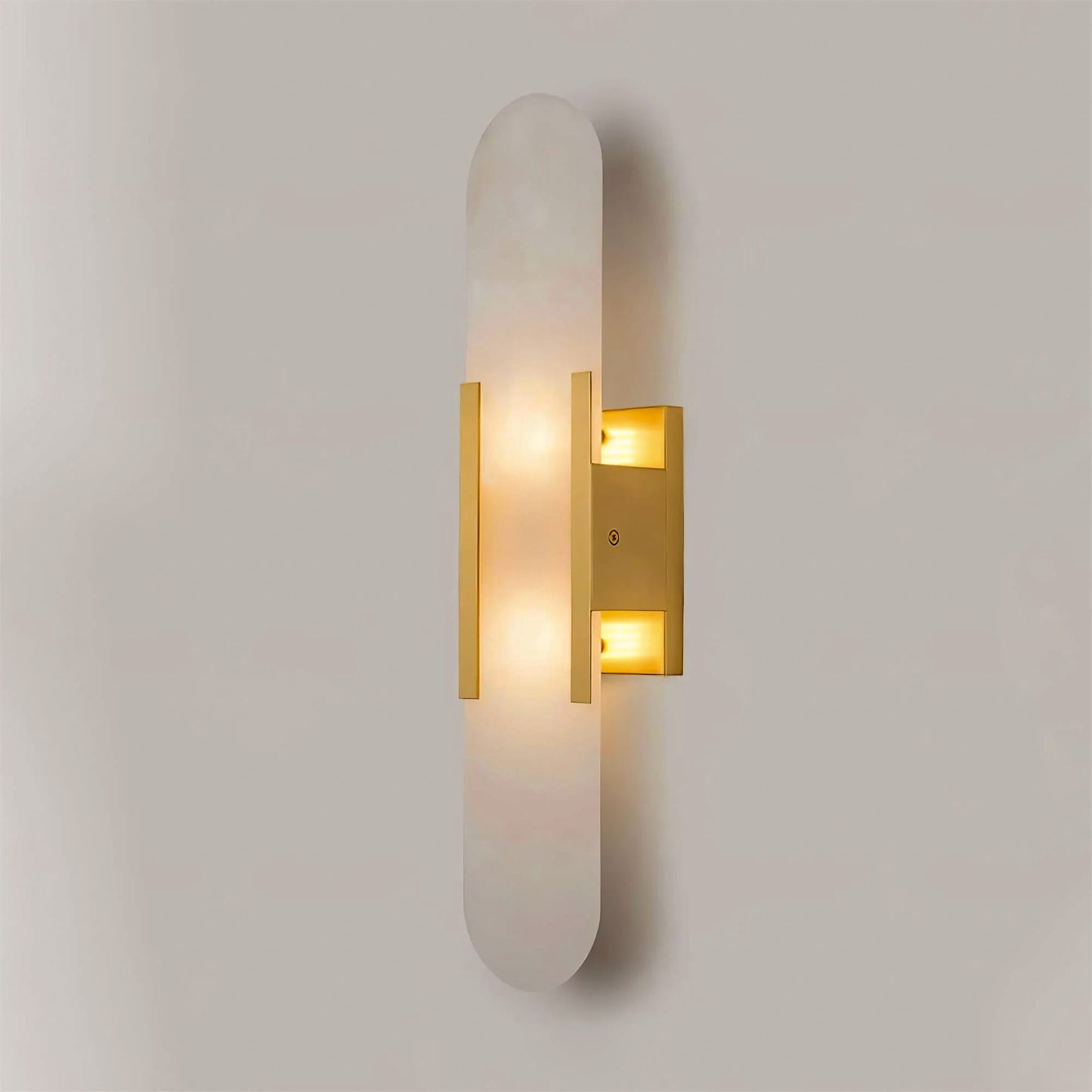 Elegant White Marble LED Wall Light 2 Pack