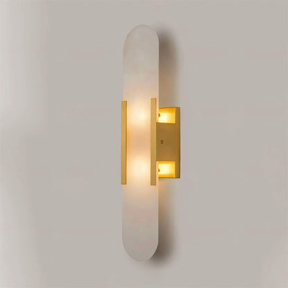 Elegant White Marble LED Wall Light 2 Pack