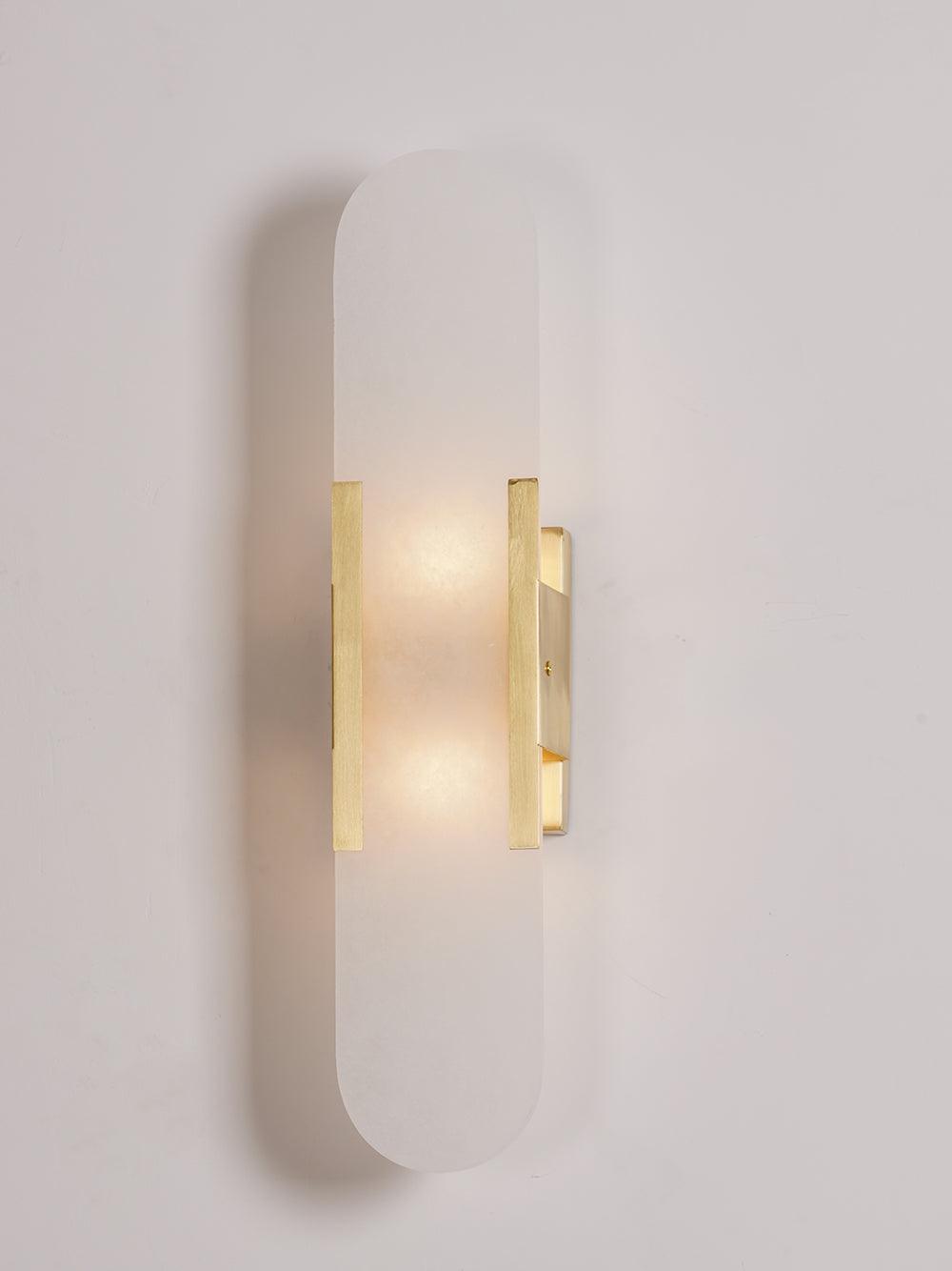 Elegant White Marble LED Wall Light 2 Pack