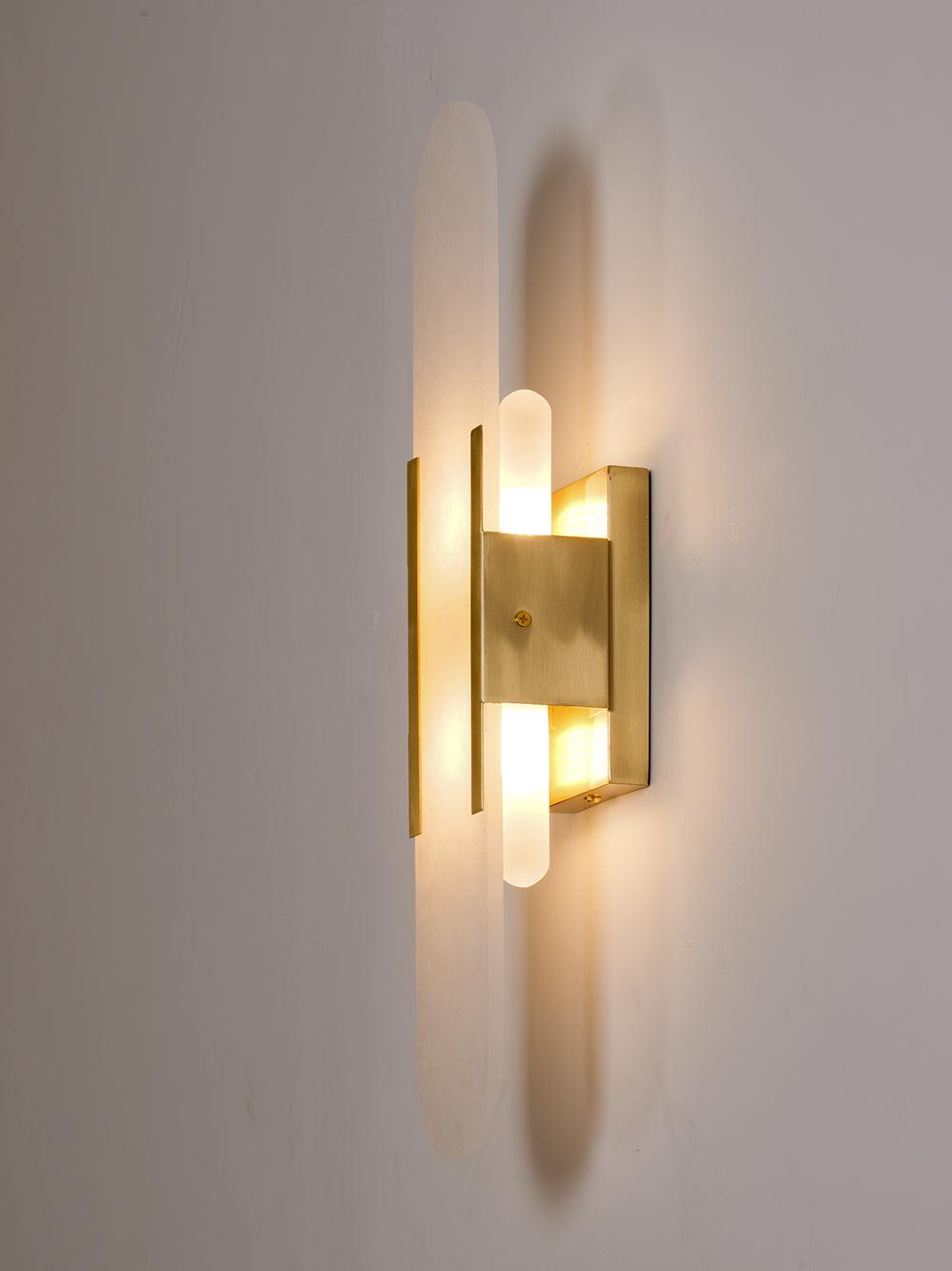 Elegant White Marble LED Wall Light 2 Pack