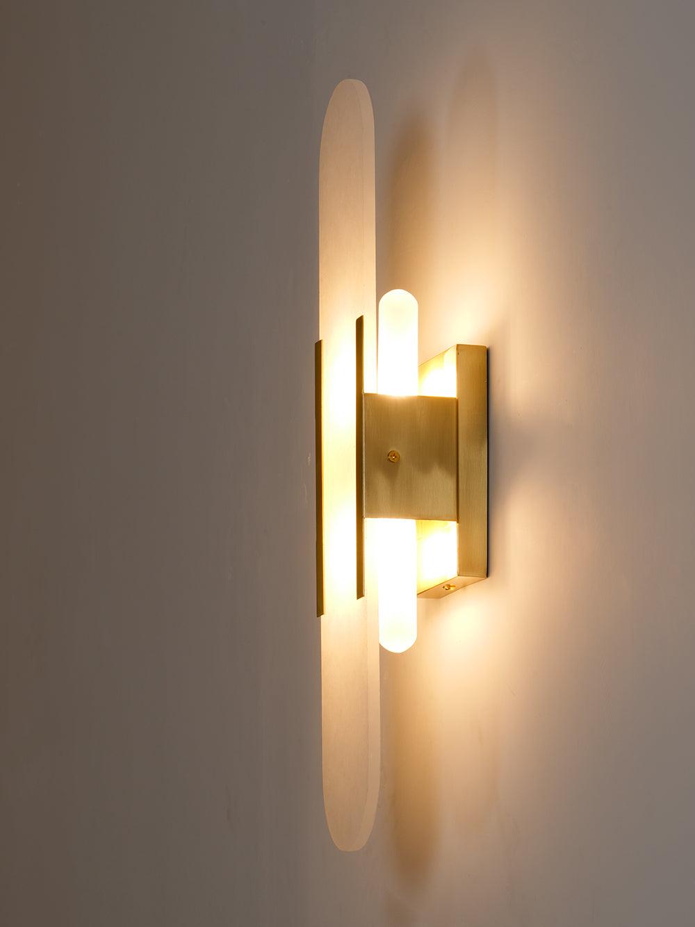 Elegant White Marble LED Wall Light 2 Pack