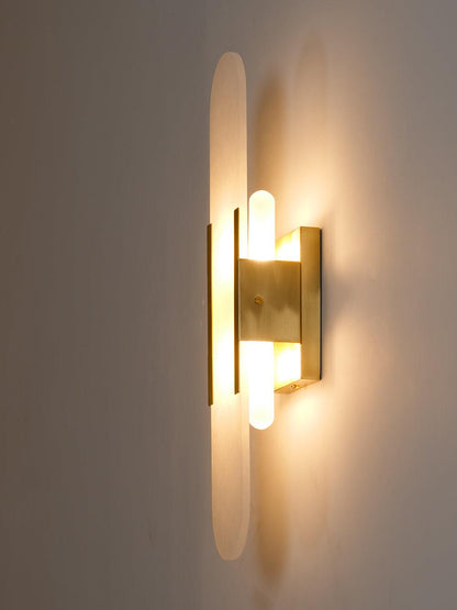 Elegant White Marble LED Wall Light 2 Pack