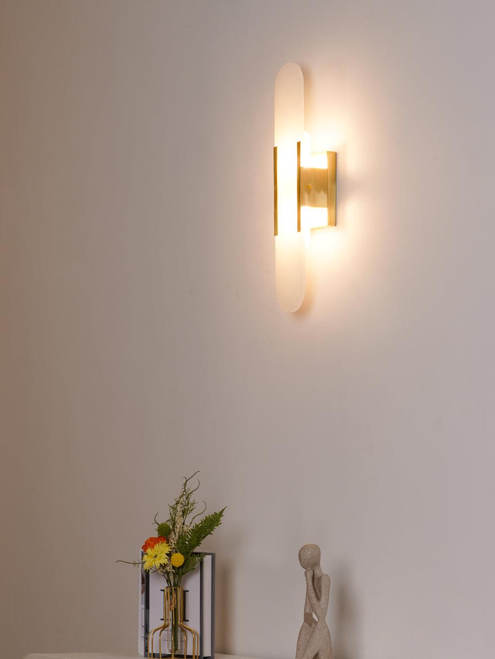 Elegant White Marble LED Wall Light 2 Pack