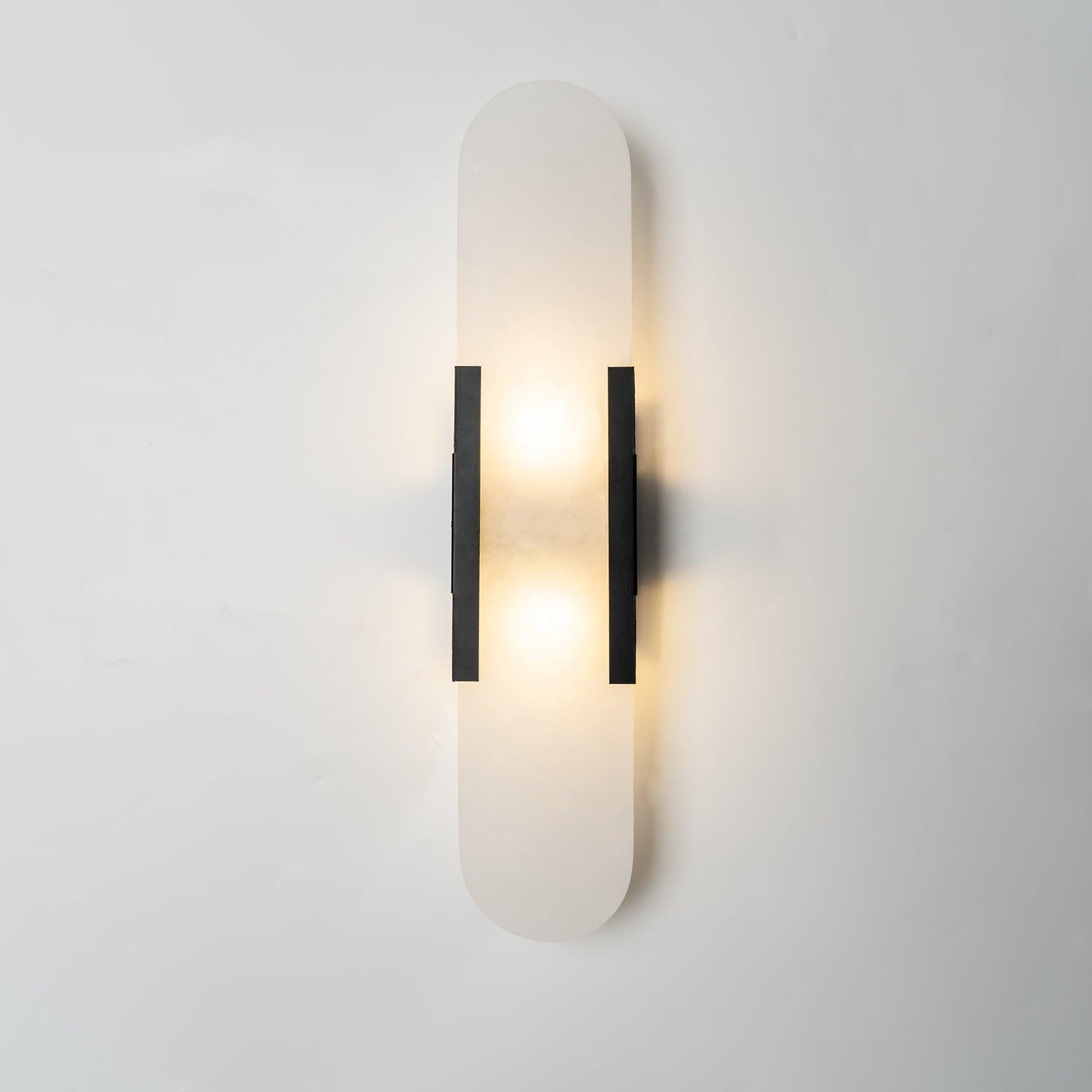 Elegant White Marble LED Wall Light 2 Pack