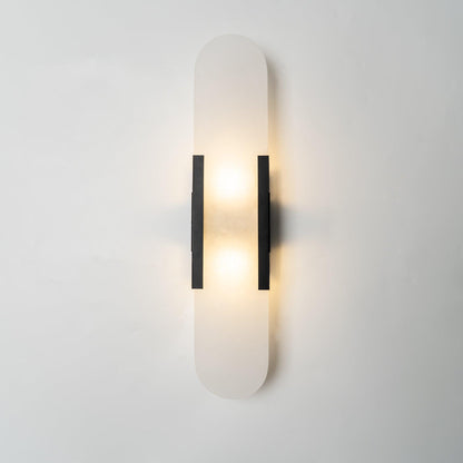 Elegant White Marble LED Wall Light 2 Pack