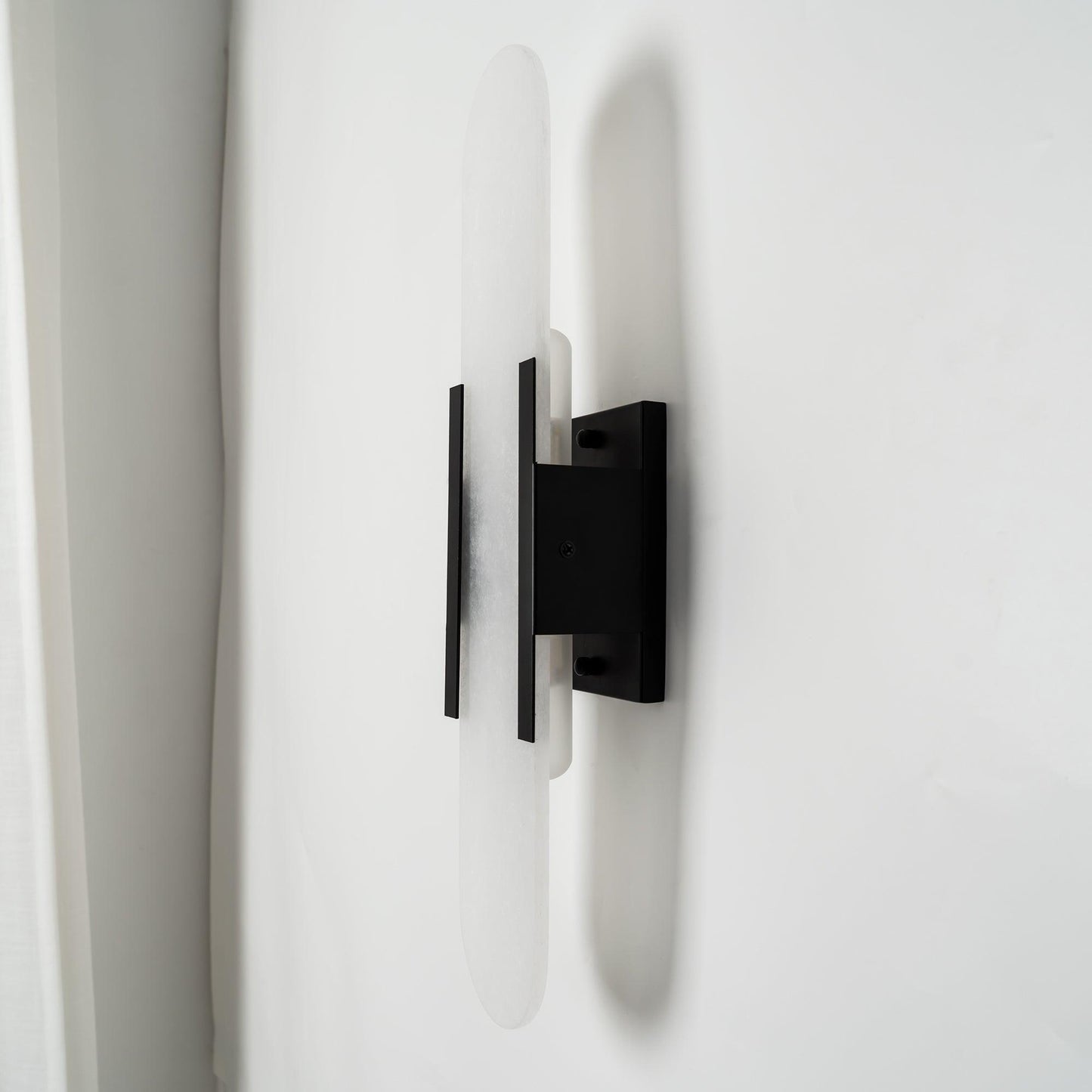 Elegant White Marble LED Wall Light 2 Pack