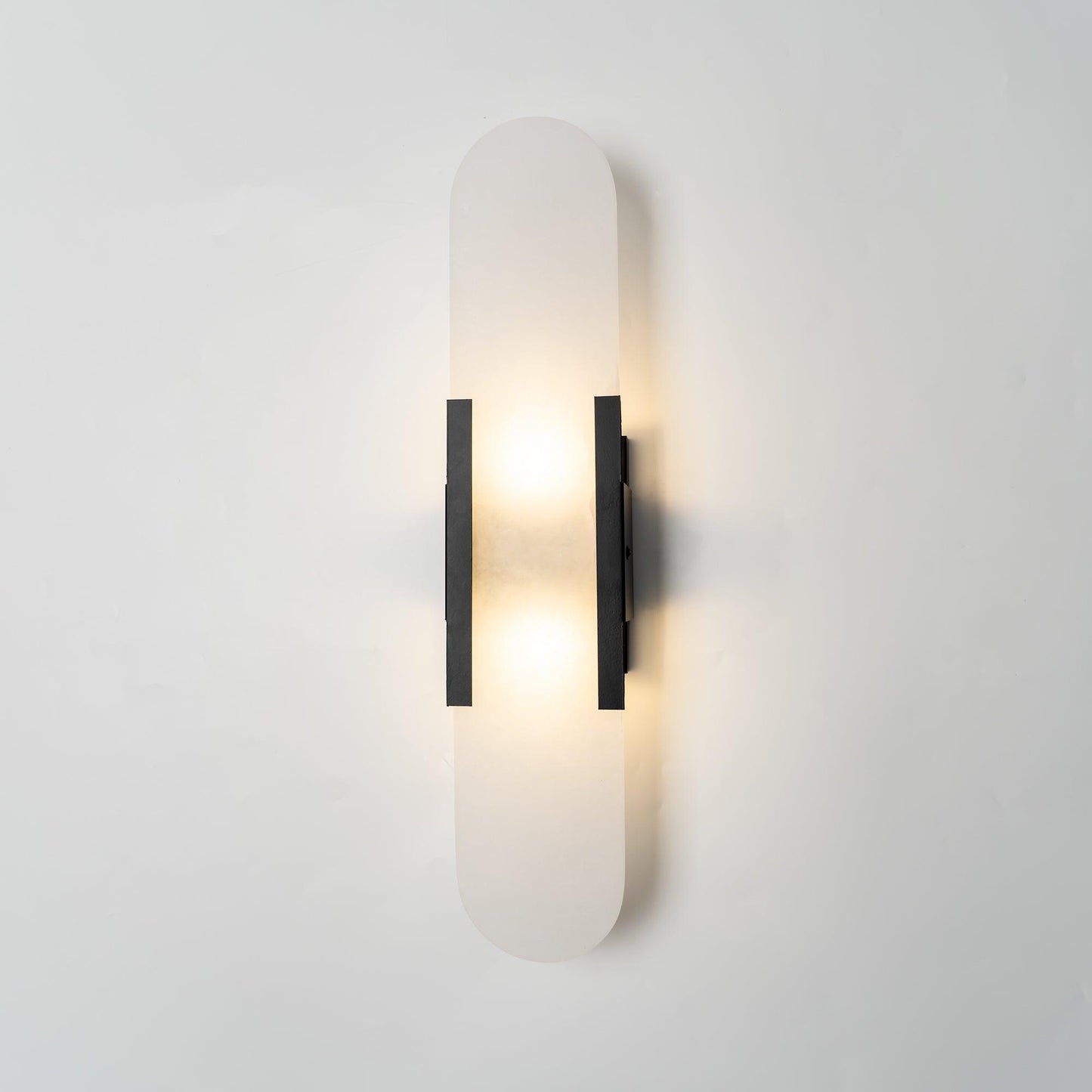 Elegant White Marble LED Wall Light 2 Pack