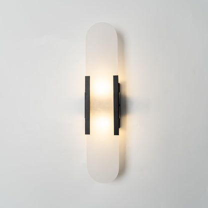 Elegant White Marble LED Wall Light 2 Pack
