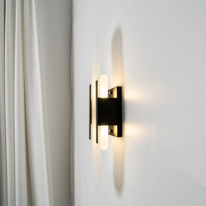 Elegant White Marble LED Wall Light 2 Pack
