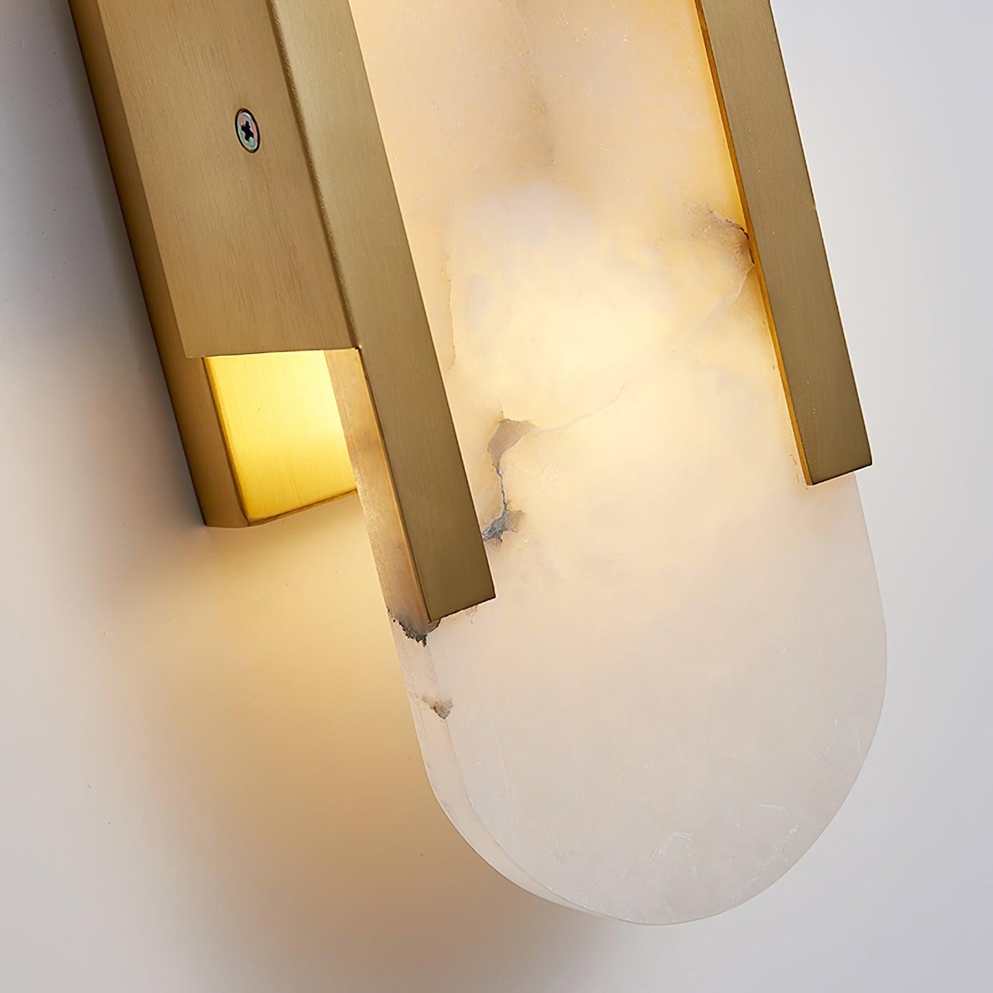 Elegant White Marble LED Wall Light 2 Pack
