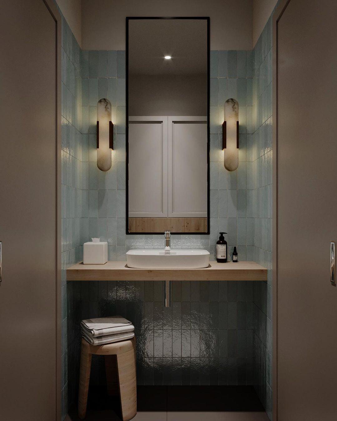 Elegant White Marble LED Wall Light 2 Pack