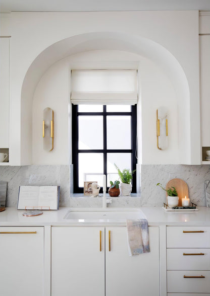 Elegant White Marble LED Wall Light 2 Pack