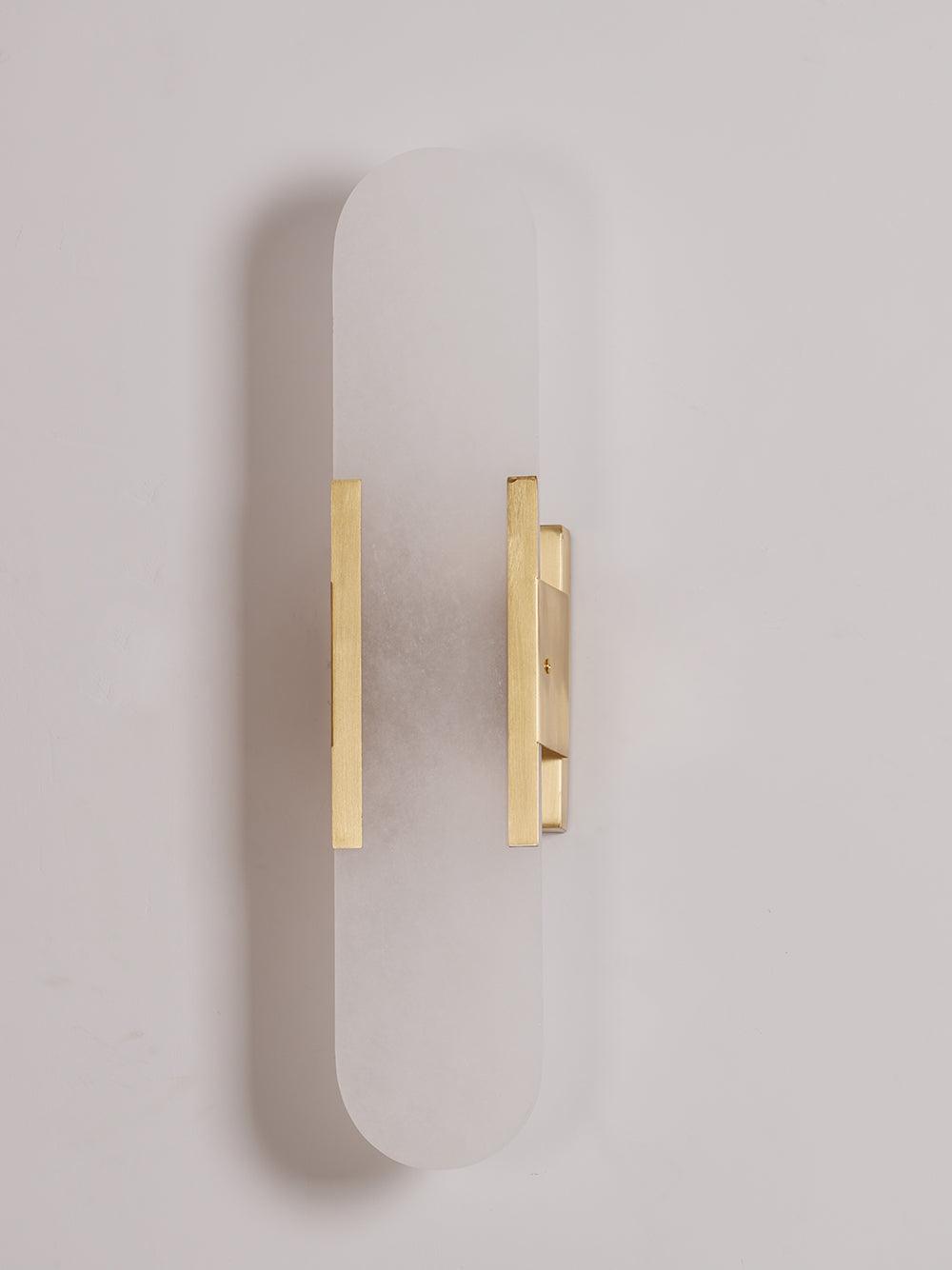 Elegant White Marble LED Wall Light 2 Pack