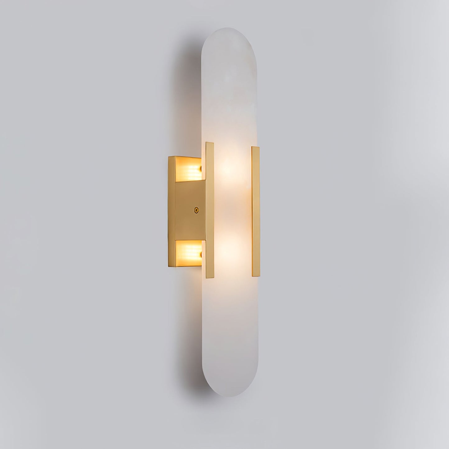 Elegant White Marble LED Wall Light 2 Pack