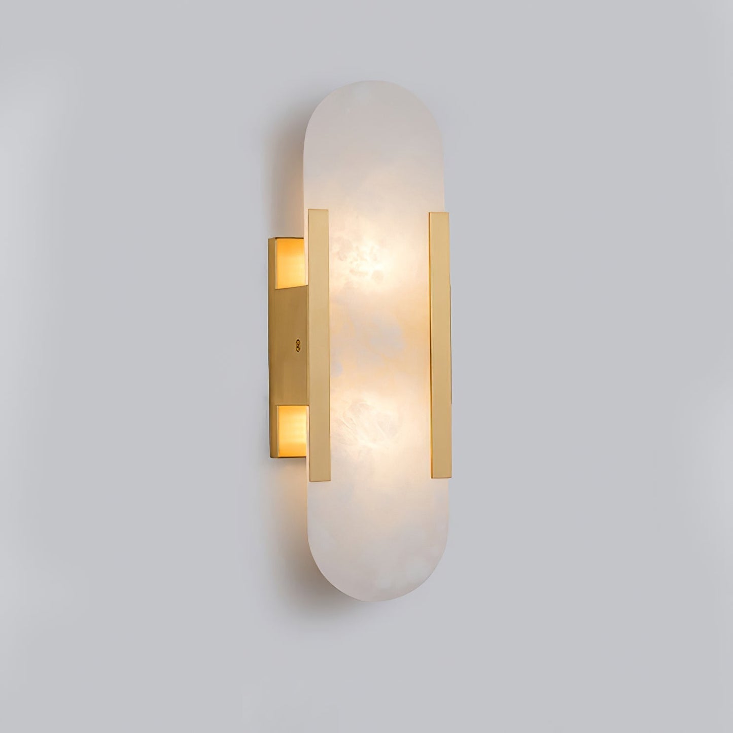 Elegant White Marble LED Wall Light 2 Pack